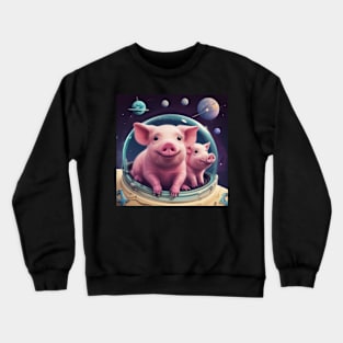 pigs in space Crewneck Sweatshirt